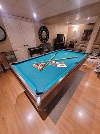 8x4 3 piece slate pool table with manual
