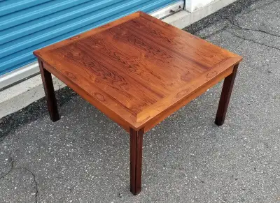 Rosewood side end coffee table mcm square top removeable legs, View more