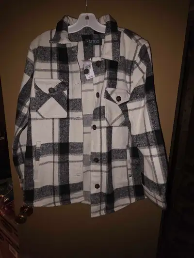 Ladies Checked Shirt Coat, View more
