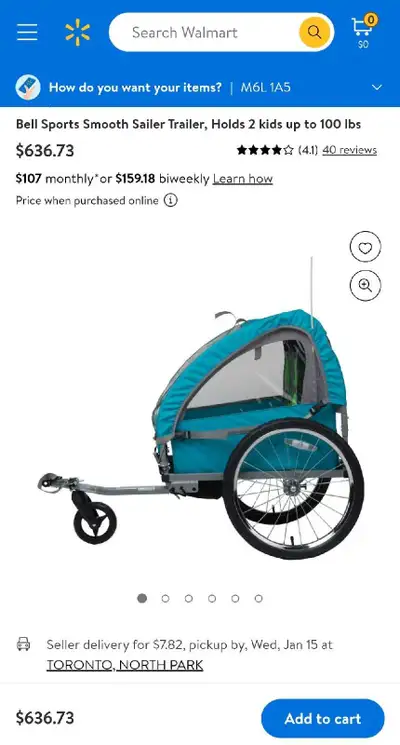 Bell Sports Smooth Sailer Trailer, Holds 2 kids up to 100 lbs, View more
