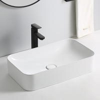 Aqua 24 Rectangular  White Ceramic Vessel/Countertop Sink