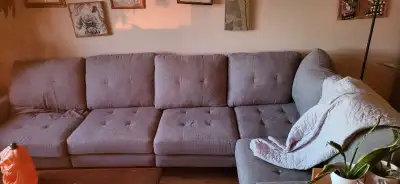 Grey sectional couch, View more