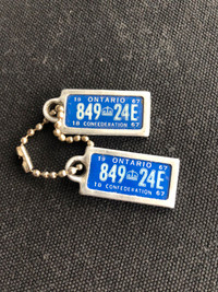 Rare 1967 War Amps Ontario matching pair key tags  