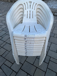 10x White Outdoor Chairs