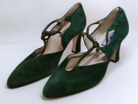Emerald Green SUEDE Evening Shoes Harvey Town Shoes Womens Sz 7B