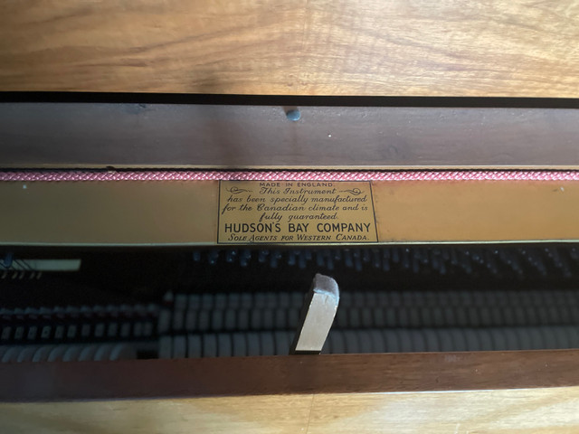 Knight Piano Hudson Bay. Company. Made in England  in Pianos & Keyboards in Winnipeg - Image 3