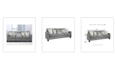 Chenille Stylish Large Capacity Sofa with Nickel nail head Trim in Couches & Futons in Mississauga / Peel Region - Image 3