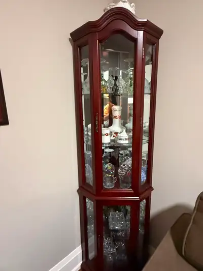 Lighted Corner Curio Cabinet, View more