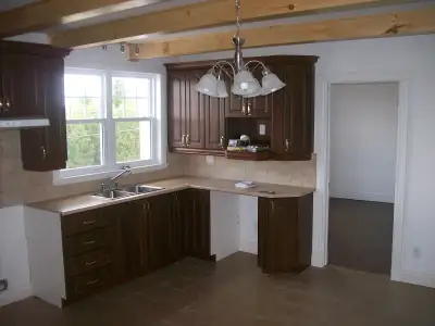 appartement lumineux offrant un mélange de style rustique et de confort moderne, cuisine fonctionnel...