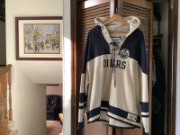 EDMONTON OILERS OLD TIME NHL HOODED JERSEY 