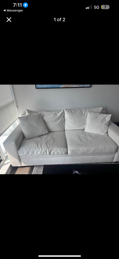 Free white couch, View more