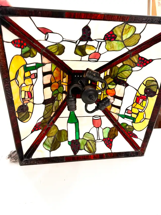 Brand New in Box Wine Themed Stained Glass Pendant Lamp . in Home Décor & Accents in Calgary - Image 3