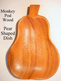 Monkey Pod wood pear shaped small tray, Philippines