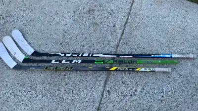 3 Right Hand Junior Hockey Sticks - True & CCM, View more