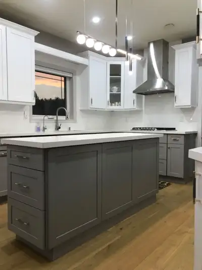 All wood kitchen and bath cabinets and countertop, View more