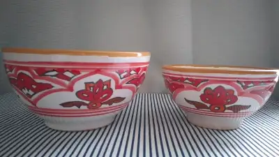 Two pretty, matching bowls Made in Portugal. New, no flaws. They were purchased from a local shop. S...