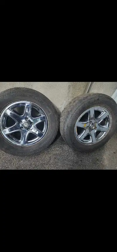 CHROME RIMS WITH TIRES (4) USED 235-65-17 price is negotiable