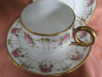 LIMOGES  TEA  CUP  WITH  SAUCERS