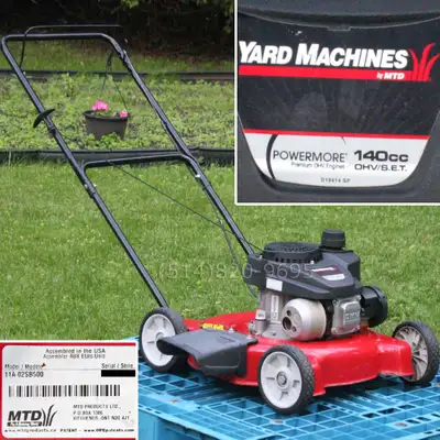 Tondeuse à gazon 20" Yard Machines 140cc OHV gas push lawn mower, View more