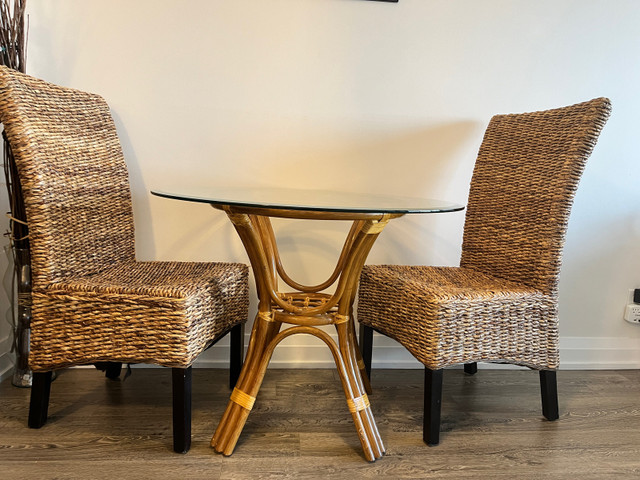 Glass Table with Bamboo Chairs in Dining Tables & Sets in City of Toronto