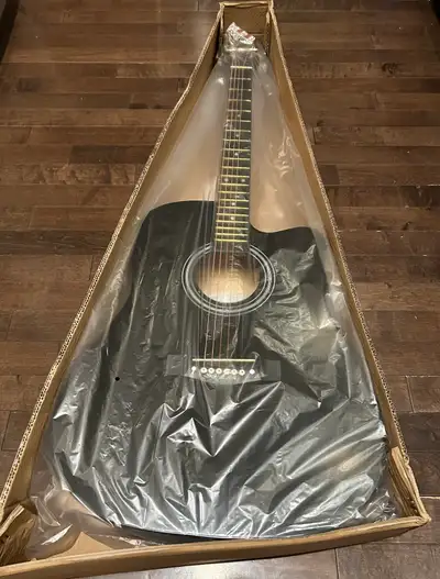 Brand New 41” Acoustic Guitar BLACKkkkk, View more