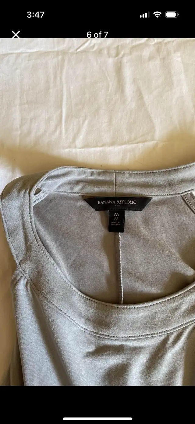 Banana Republic Silver Shirt Top Blouse in Women's - Tops & Outerwear in Edmonton - Image 7