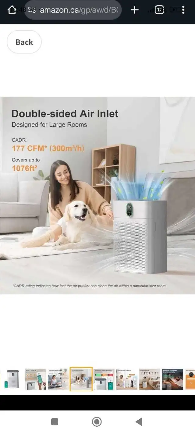 Smart Air Purifier for home Large Rooms up to 1076 ft², Wi-Fi an63611959037825122