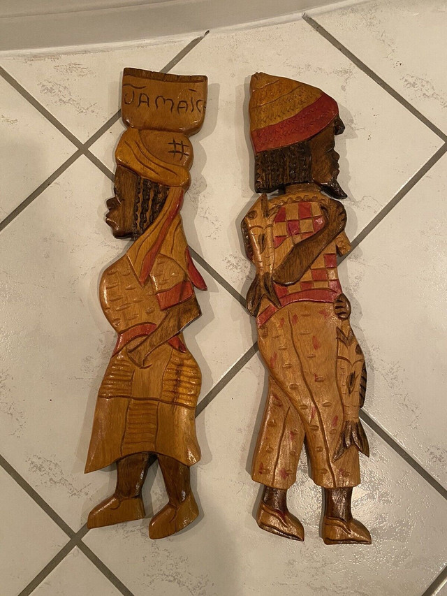 Jamaica Wood Man and Woman art piece in Home Décor & Accents in Markham / York Region