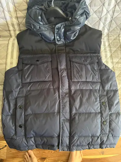 Men’s Quilted Puffer Vest with Hood – Midnight Navy, View more