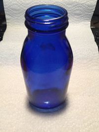 Vintage Cobalt Blue 7 1/2" X 3" Unmarked Bottles (X 7)