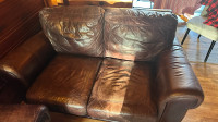 High End 100% Leather 2 couches and 1 love seat 