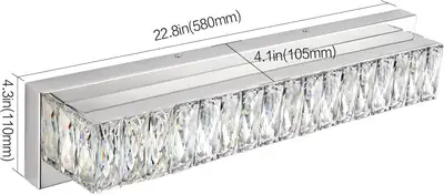 Crystal Chrome LED Vanity Light – Modern Bathroom Fixture 18W fo, View more