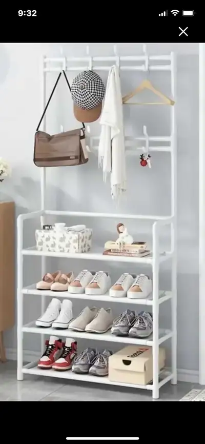 Brand new Shoerack with upper hooks , View more