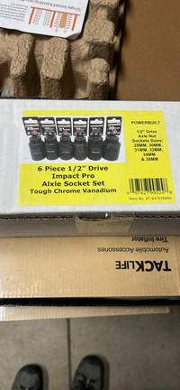 Powerbuilt 1/2” drive axle nut - set of 6 - new in box