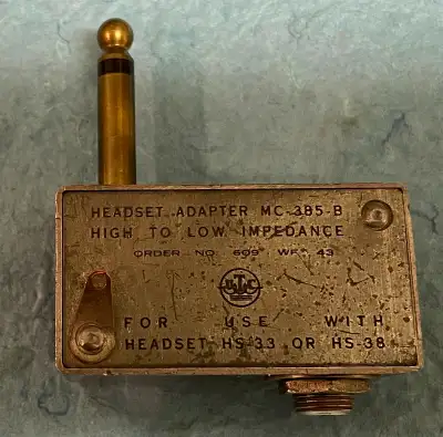 Vintage US Air Force  Headphone Adapter, View more