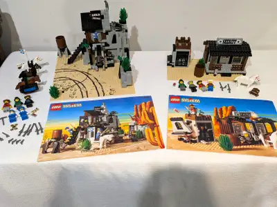 2 classic Lego sets from 1996 Cowboy series. Lots of rifles, pistols and other fun play features. #6...