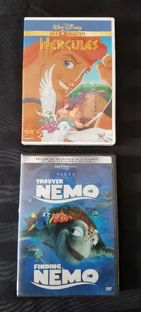 Film Disney Hercules et Trouver Nemo, comme neufs