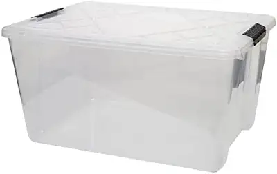 NEW 42.5L Clear Storage Container with Clear Latched Lid, View more