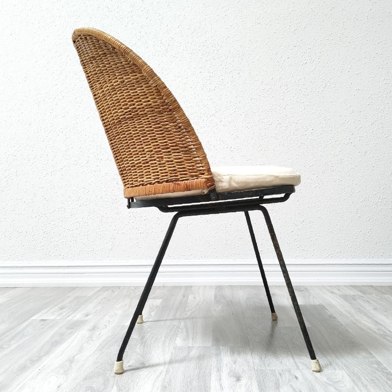 1950s IRON AND WICKER NEVARUST CHAIR BY MAURIZIO TEMPESTINI Chairs