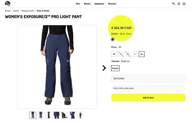 Ladies’ Small MOUNTAIN HARDWEAR Gore-Tex snow pants - NEW w/tags in Women's - Bottoms in Markham / York Region - Image 11