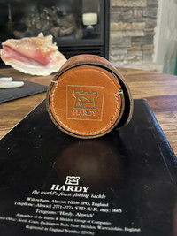 Hardy leather fly reel case
