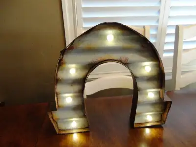 Studio Decor Tin Horseshoe Frame Battery Horseshoe Accent Lamp, View more
