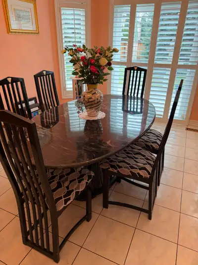 Oval Marble Dining Table Set, View more