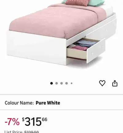 twin bed with drawers , View more