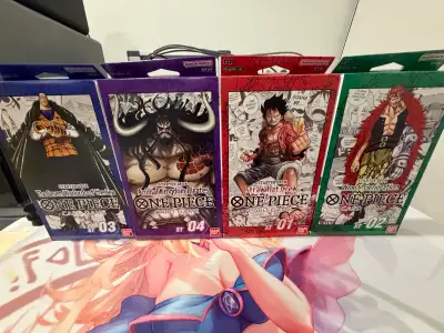 Pre errata (first wave) One Piece starter Decks sealed 1-4, View more