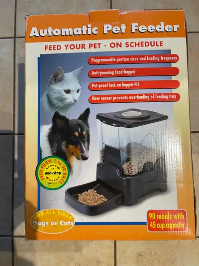 moving sale -Large 45-Cup Automatic Pet Feeder - Programmable, View more