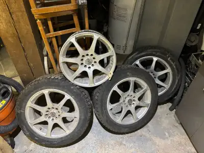 205/55/R16 on 5x112 wheels. 3 x Nokian Hakkapeliitta R3 and one blank rim (tire was unrepairable). T...