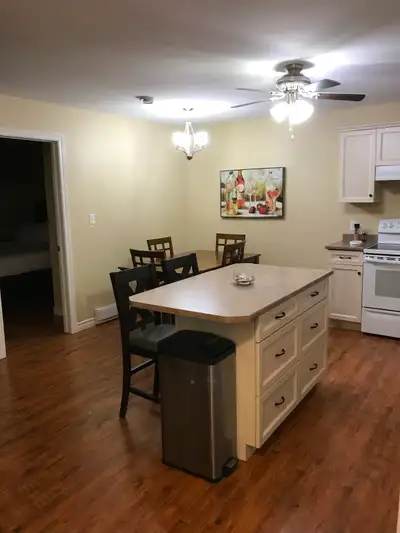 2 bedroom unit in a quiet apartment building, Washer and dryer in the unit, Concret floor for better...