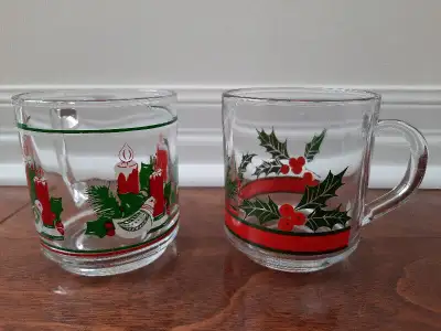 Clear glass Christmas cups, View more