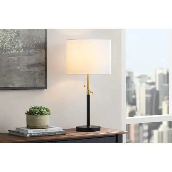 Matte Black and Antique Brass Adjustable Table Lamp in Dining Tables & Sets in Markham / York Region - Image 3